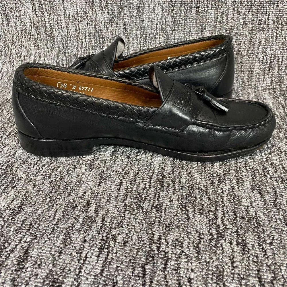 Allen‎ Edmonds Maxfield Loafers Mens Size 9.5 D Black Woven Tassel Leather Shoes